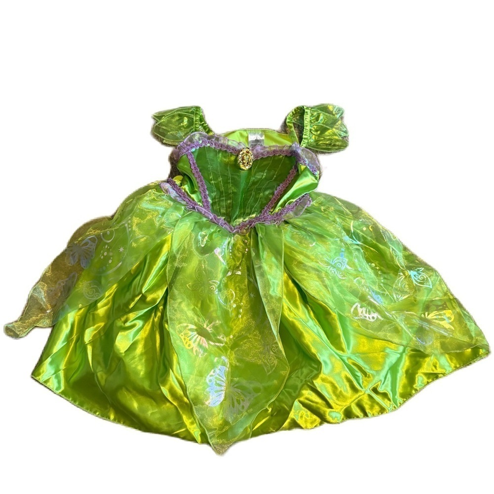Disney Store Tinker Bell Dress New 7/8 Costume Bibbidi Bobbidi Boutique Green